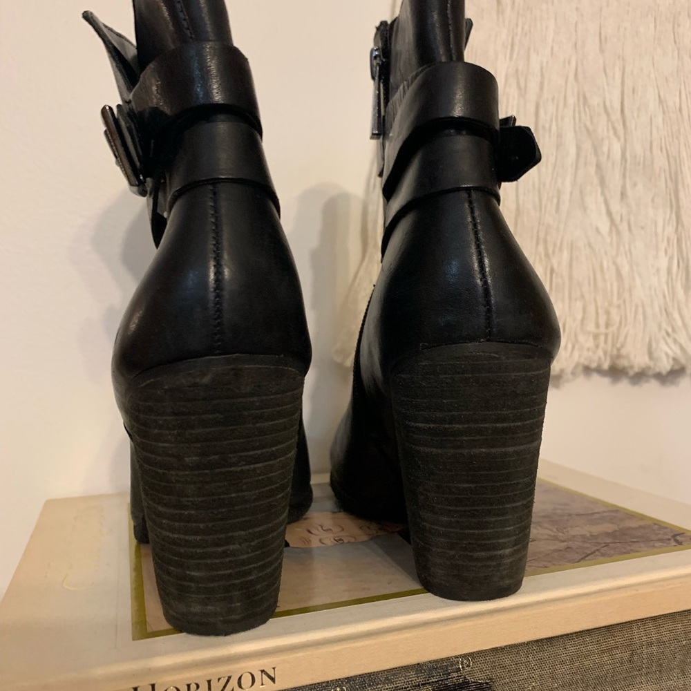 Leather Vince Camuto Heeled Ankle Boots - Picture 6 of 9